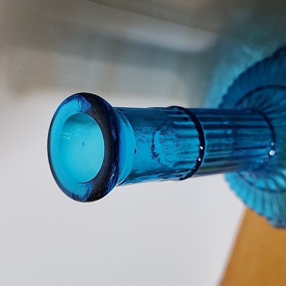 Rare Zodiac Turquoise Decanter Genie Bottle Italy With Star Stopper 13.5" - Picture 5 of 11